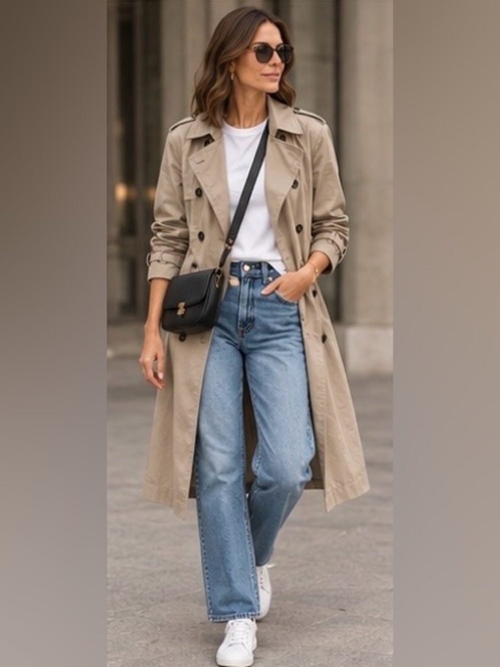 MNG Mango - Classic Belted Double Breasted Trench Coat - size XL (runs small)